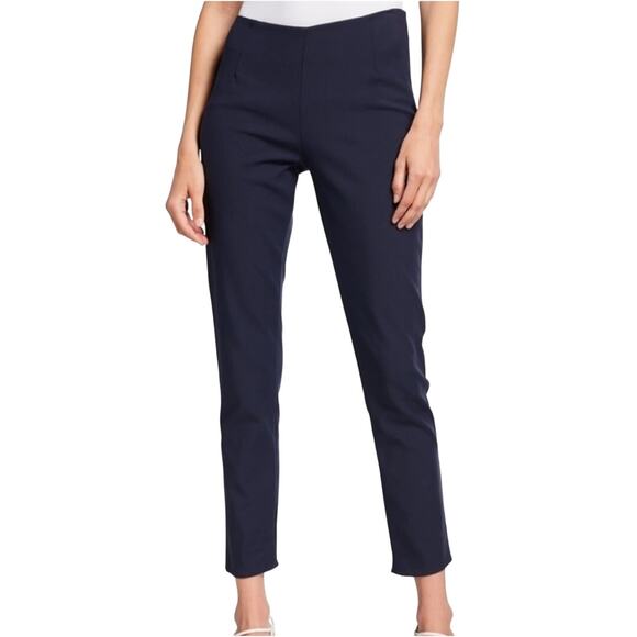 Pearl by Lela Rose Women's Navy Stretch Pleat Pull-On Trouser Pants Size 10 - Picture 1 of 13